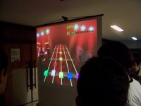 Frets On Fire played on the DudesConf projector