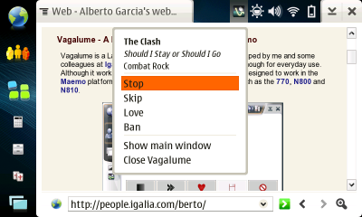 Vagalume status bar plugin screenshot